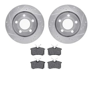 R1 Concepts WGYN1-74009 eLINE Rotor - Drilled & Slotted - Silver W/ Semi-Met Pads